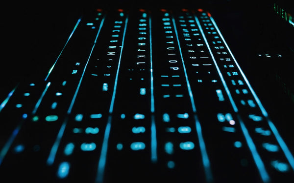 Mechanical keyboard with blue backlight