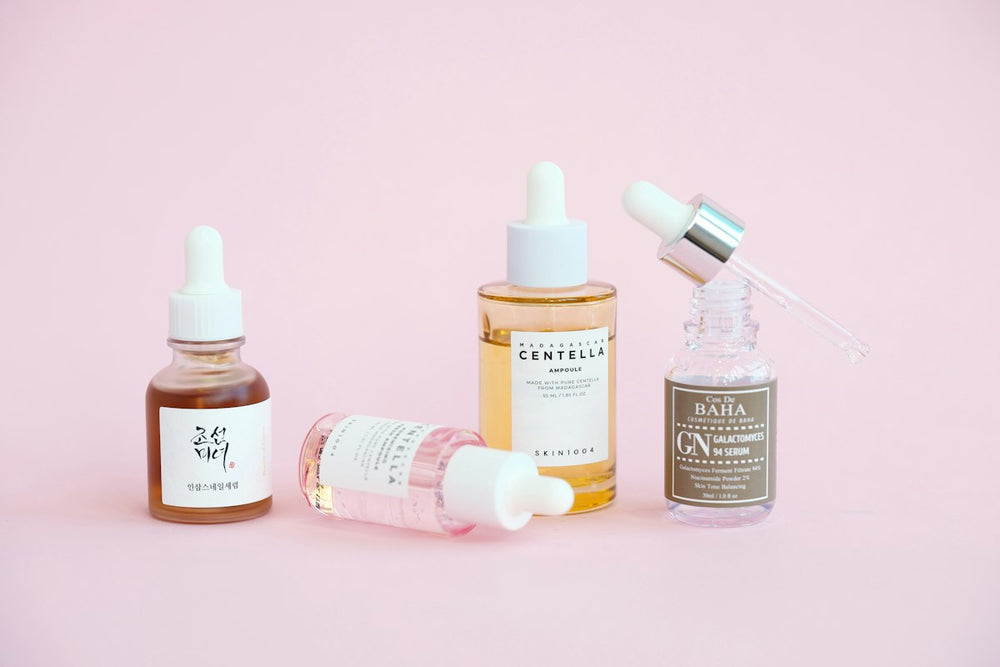 Skincare serum dropper bottles